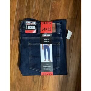 Kirkland Signature Men's Blue Stretch Jeans – Straight Fit, Size 34x32, New